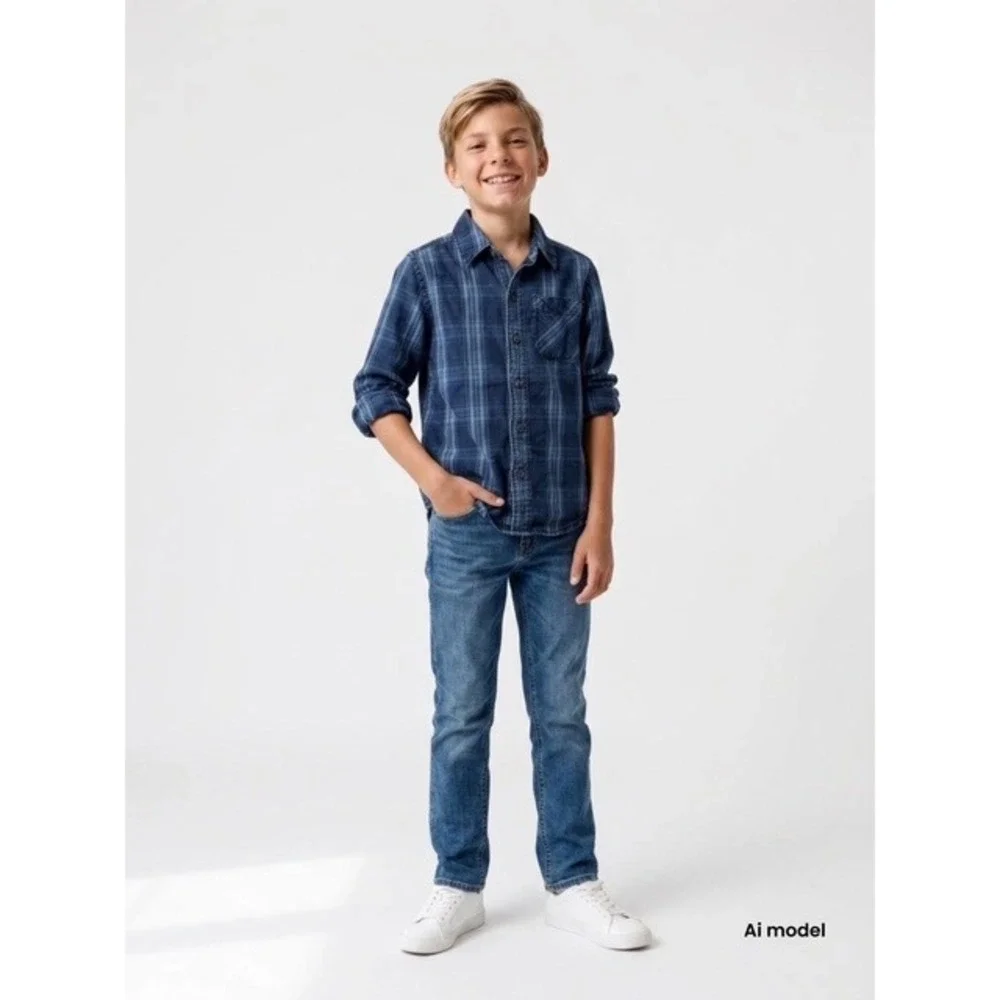 Gap Boys Blue Long Sleeve‎ Button-Down Shirt xl